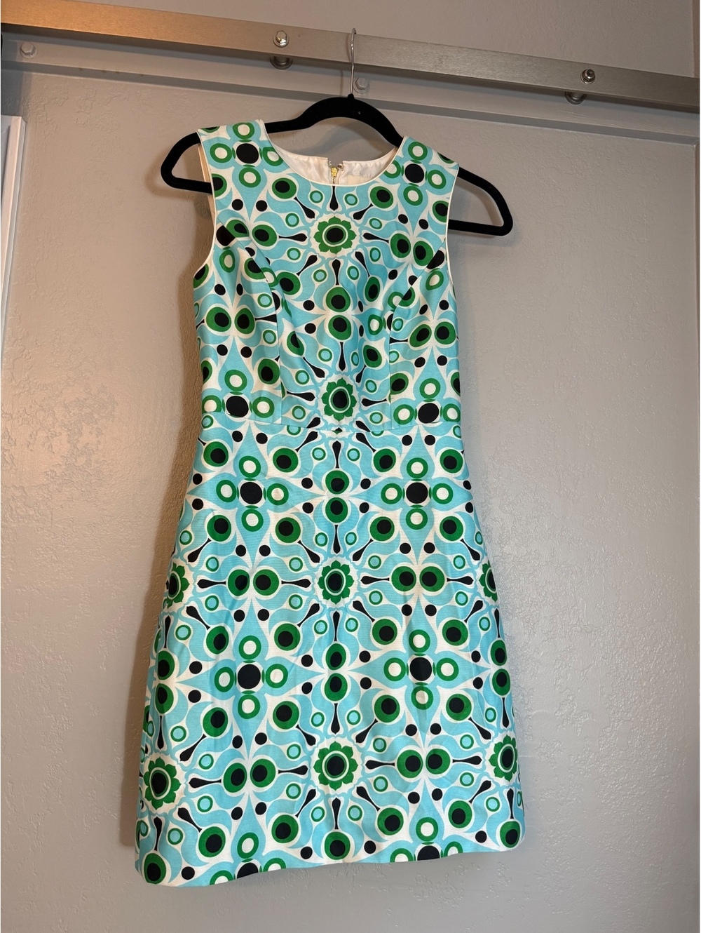 NWOT Vintage Style Kate Spade 60s Geometric Mod Mini Dress cotton silk Sz 2